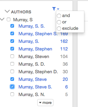 detail view of author facet